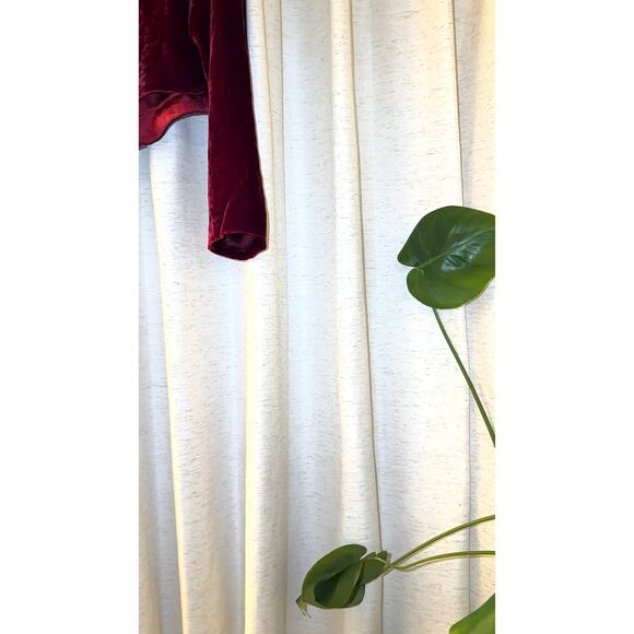 Vintage Ann Taylor Velvet Mandarin Jacket Burgundy Maroon Long Sleeve Top Size S - Picture 4 of 10